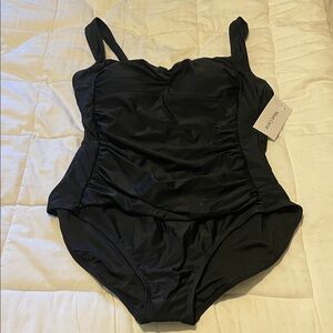 Sleek Black Women's One-Piece Swimsuit